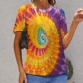 thumbnail image 6 of Colorful Swirls Tie-dye T Shirts Basic T-Shirt Short Sleeve Ladies Tee Shirt Summer Graphic Clothing, 6 of 6