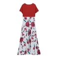 thumbnail image 5 of Women Summer Dress Short Sleeve Casual Long Maxi Dresses For Party Bodycon Beach Sundress Floral Print Boho Dress, 5 of 11