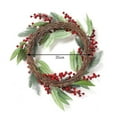 thumbnail image 5 of Hvmvliv 19.69in Simulated Red Fruit Christmas Wreath Pine Needle Leaf with Frost Wreath for Window Layout Door Hanging Outdoor Christmas Decoration Green, 5 of 8
