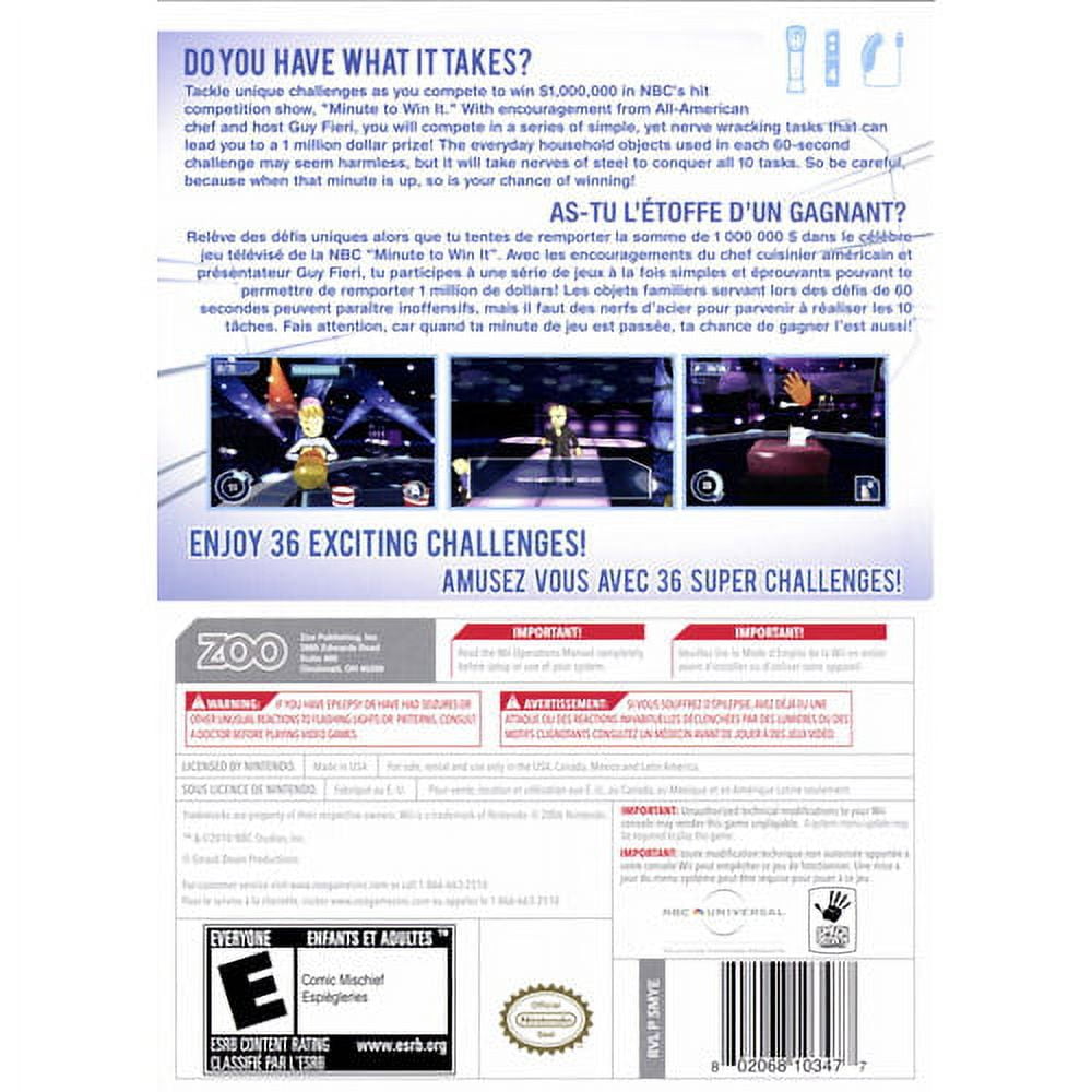 Walmart - Minute To Win It Multiplayer Family Game - Nintendo Wii