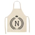 thumbnail image 3 of Linen Kitchen Apron - Letter Printed Cotton Linen Sleeveless Apron Kitchen, 3 of 9