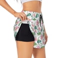 thumbnail image 1 of Balery Lotus Flower Pantalones cortos deportivos para mujer con forro y dos bolsillos, elásticos, para entrenamiento, gimnasio, yoga-X-Large, 1 of 7