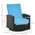 thumbnail image 3 of Outsunny Rattan Recliner Sofa with 360° Swivel Seat, Soft Cushion, 3 of 10