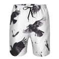 thumbnail image 3 of Pofeuu Monochrome Flying Ravens Prin Men's Swim Trunks Quick Dry Bathing Suit Swimming Board Shorts Mesh Lining Beach Swimwear-3X-Large, 3 of 6