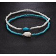 thumbnail image 2 of Cadena de tobillo turquesa cuero mujeres, correa de cuero perla pulsera de tobillo estrella joyería de pie boho cadena encanto joyería de pulsera para las mujeres, 2 of 2