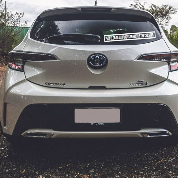 People Go To Car Races Funny Quote Sticker Art Decor Car Decals for Girls Boys Car Bumper Window Windows Truck Vehicle Auto Glass Computer Laptop Skateboard Vinyl Wall Art Decoration Size (2x5 inch)