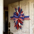 thumbnail image 4 of Surpdew 24Inch Patriotic Red, White And Blue Floral Swag Wreath For Front Door Patriotic American Floral Teardrop Swags 4Th Of July Independence Day Rings Wreaths For Pillars Porch Wall Window Decor, 4 of 7