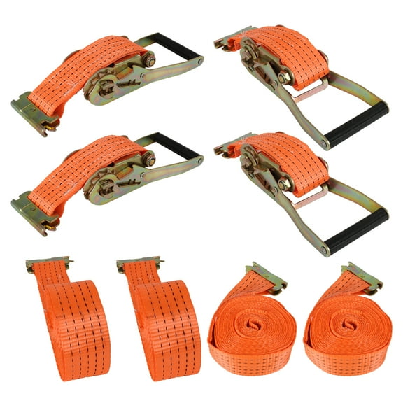 4-Set E-Track Ratchet Straps 2"×15' 4400 lbs Heavy Duty Tie Downs Truck Trailer