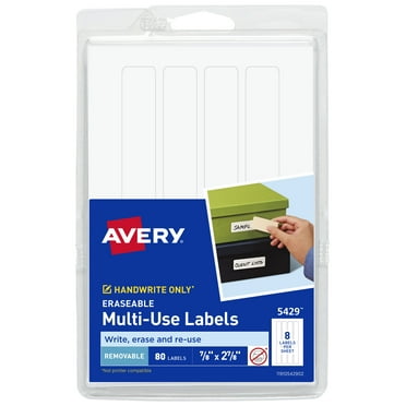 Avery Erasable Labels, 7/8" x 2-7/8", 80 Total (5429)