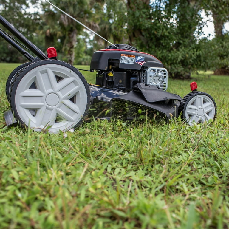 Black Max 21 inch Gas Lawn Mower with Briggs Stratton 125cc Engine Rear Drive Assembled Weight 46.9 lb Walmart