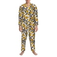 thumbnail image 3 of Naloa Snake And Rose Men’s Pajamas Set - Long Sleeve Button Down Sleep Shirt and Pajama Bottoms Sleepwear Set-Medium, 3 of 7