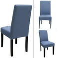 thumbnail image 3 of Dining Room Chair Covers Set of 6, Stretch Solid Color Parsons Chair Slipcovers Spandex Removable Washable Kitchen Chair Protector Cover for Dining Room, Hotel, Ceremony(Grey Blue), 3 of 6