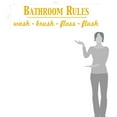 thumbnail image 2 of Bathroom Rules Wash Brush Floss Flush Quote Saying Wall Decal Sticker, 2 of 4