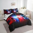 thumbnail image 3 of Manfei Red Blue Game Controller Bedding Comforter Set, Teens Gamer Gaming King Bedding Sets, Neon Lightning Star Bed Sheets Breathable Home Decor Reversible 7 Pieces, 3 of 8