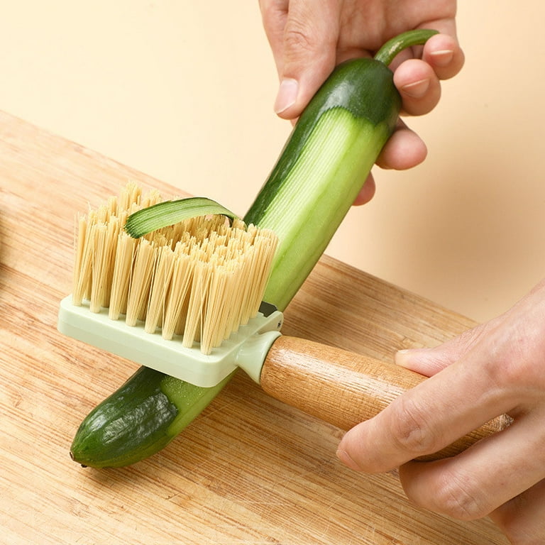 Multifunctional and Wood Fruit and Vegetable Brush Household Kitchen Potato  Cucumber Stainless Steel Digging Hole Peeling Planer Brush 