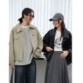 thumbnail image 4 of -chaqueta de cuero corta Vintage para mujer, ropa de calle de moda coreana Y2k, chaquetas de carreras de PU con cremallera, estética Harajuku de gran tamaño, 4 of 5