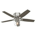 thumbnail image 1 of Hunter Bennett 52" Plafond Intérieur à Profil Bas Fan avec Lumière LED, Nickel Brossé, 1 of 8