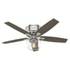 Hunter Bennett 52" Indoor Low Profile Ceiling Fan w/ LED Light, Brushed Nickel