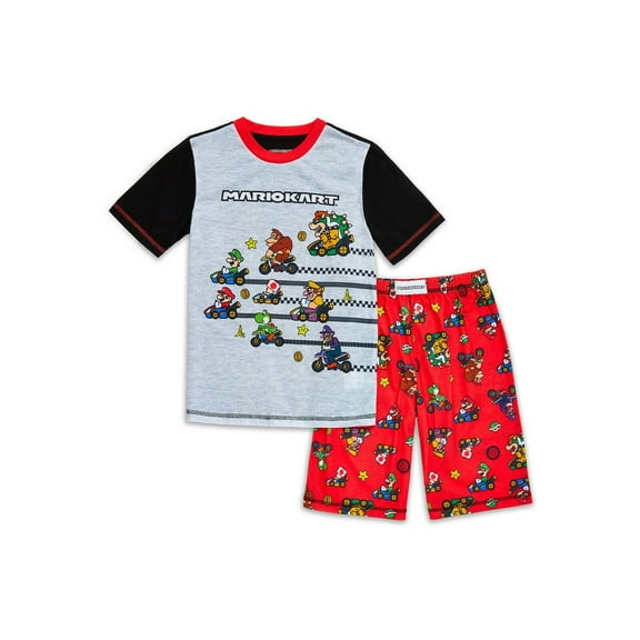 Super Mario Bros Mario Kart 2 PC Short Sleeve Pajama Set Boy Size 6/7