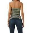 thumbnail image 6 of Aunavey Womens Striped Crisscross Knitted Crop Tube Top Hollow Out Sleeveless Strapless Cropped Tank Top Vest, 6 of 8