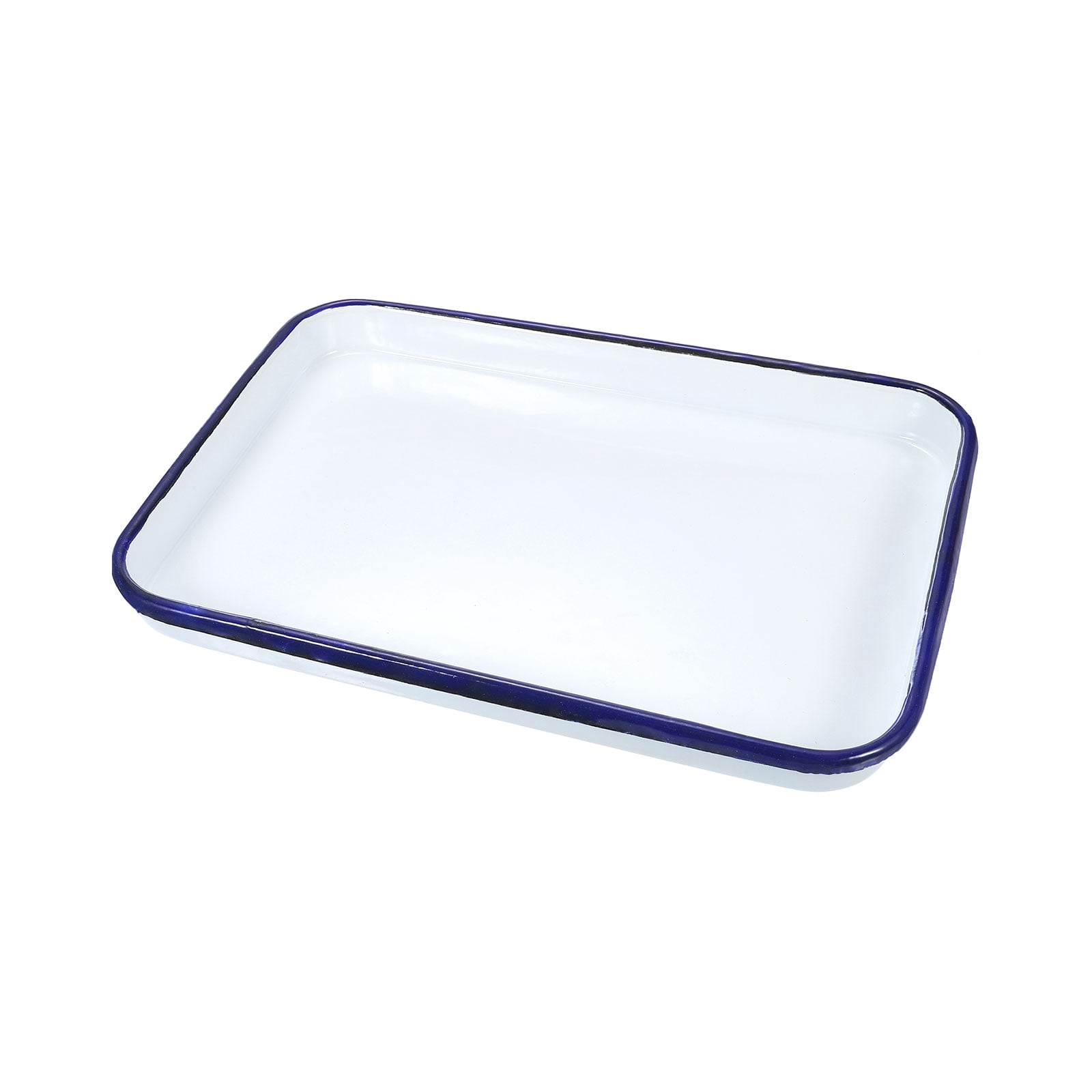 Uxcell Butcher Tray Palette 10" x 7.1" Metal Triple Enamel coated Rectangular Tray for Art Painting Color Mixing