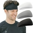 3PCS Hair Head Band Sweatband Headband Stretch Mens Wrap Elastic Sports