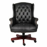Boss Office Products كرسي مكتب تقليدي Wingback ، أسود