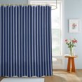 thumbnail image 4 of Shower Curtains for Bathroom, Navy Blue Striped Waterproof Fabric Shower Curtain, Navy Blue White Farmhouse Stripes Decorative Bathroom Curtain for Bathtub, 36"x72", No Hooks Included, 4 of 9
