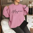 thumbnail image 2 of Fashion Sweatshirts For Women MAMA Letter Print Crew Neck Long Sleeve \ Workout Pullover Sweater Pink, 2 of 4