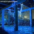 thumbnail image 2 of 320 LEDs Curtain Lights, Extendable String Lights, Blue, 2 of 10