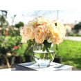 thumbnail image 4 of Enova Home Artificial Rose and Hydrangea Silk Flowers Arrangement in Clear Glass Vase with Faux Water (Blush), 4 of 5