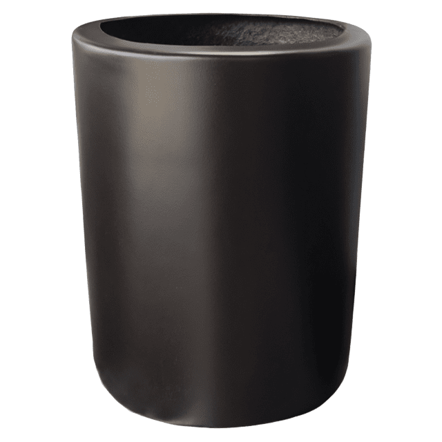 maceta de fibra de vidrio mod cilindro 80x40cm chocolate fibraformas maceta cilíndrica frontal color chocolate, 80 cm de alto por 40 cm de diámetro, superficie lisa con acabado mate, pared uniforme y base plana; sin orificios de desagüe visibles; ideal para interiores y exteriores y suele usarse también como contenedor decorativo en patios y salas.