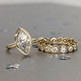 thumbnail image 2 of Silver & Stone Jewels 3 CT Marquise Cubic Zirconia Bridal Set Wedding Ring 14k Yellow Gold Plated, 2 of 4