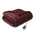 thumbnail image 4 of Beautyrest Heated Microlight to Berber Solid Throw, 60x70", Red, 4 of 9