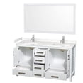 thumbnail image 2 of Wyndham Collection Sheffield 60" Wood Double Bathroom Vanity in Chrome/White, 2 of 4