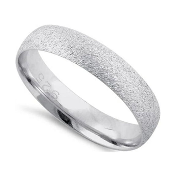 925 Sterling Silver Platinum Plated Brushed Wedding Band Women Women Valentines Day Gifts Ring