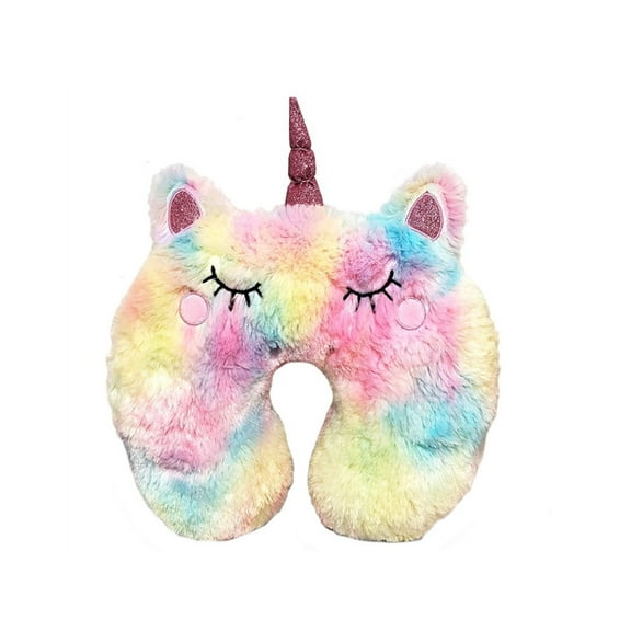 Fuzzy Unicorn Neck Travel Pillow