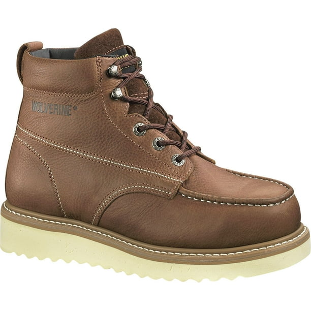 moc toe wedge sole work boots
