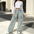thumbnail image 4 of Miqool Plus Size Baggy Pants for Women Girls Wide Leg Jeans Y2k Hip Hop Streetwear Oversized Jeans Grunge Clothes, 1XL-4XL, 4 of 7