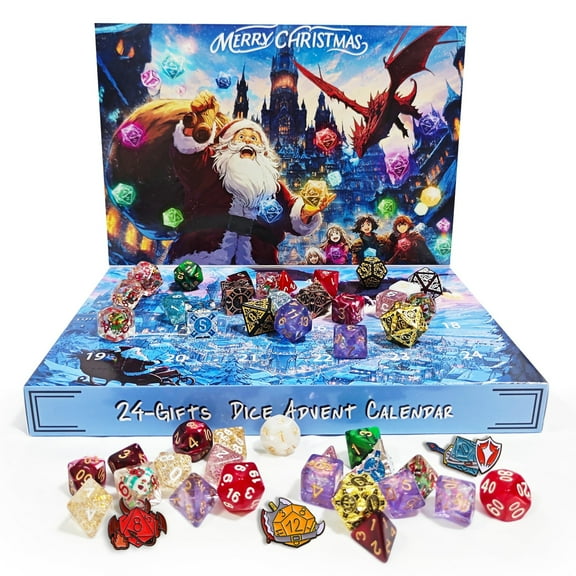 Christmas Advent Calendar Dice – 24-Day Acrylic Countdown Holiday Gift Box with Surprises, Family-Friendly Festive Decor for Kids and Adults