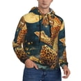 thumbnail image 2 of Naloa Leopard Reading Tarot Cards Men's Casual Hooded Collar Drawstring Hoodies Pullover Sweatshirts Casual Long Sleeve Shirts-XX-Large, 2 of 7