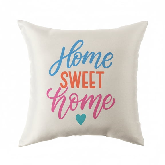 Mainstays 16 in x 16 in Home Sweet Outdoor Pillow, Multi-color
