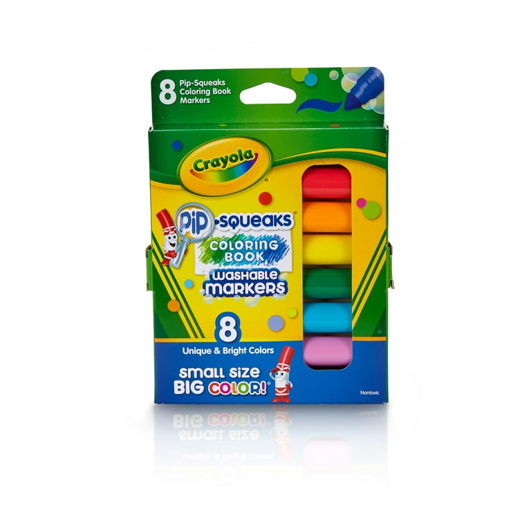 Crayola Pip-Squeaks Washable Markers, Coloring Book, 3+