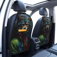 thumbnail image 3 of Naloa Vintage Wolf Warrior 2Pcs Anti-Kick Back Seat Cover Kick Mat, Car Seat Protector with 3 Storage Pockets, 3 of 8