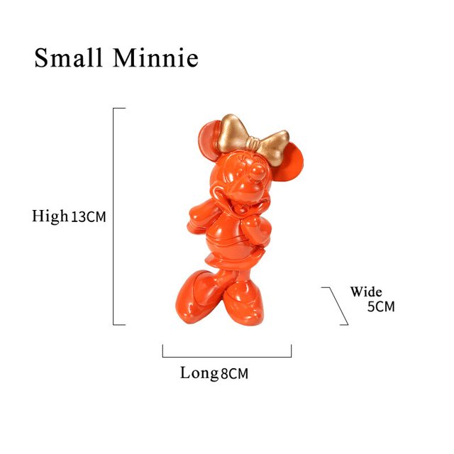 Figura de Disney TureMouse para niños, figura de Minnie Mouse, figura de Auckland, modelo de resina, muñecas de estatua, juguete de regalo, decoración de coche de moda, 13 cm, 21 cm zhangmengya LED
