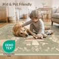 thumbnail image 4 of ODIKA Ripple Bunny Whimsical Mushroom Motif Sage Ivory Doormat Bedside for Bedroom, Nursery, RV, Pet Friendly & Kids Safe, 4 of 7