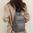 thumbnail image 4 of Bolso de escuela para mujer Bolso de moda de cuero de PU Bolso de escuela Mochila simple de moda para niñas, 4 of 5