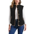thumbnail image 1 of Chaleco de forro polar para mujer INSPIRE CHIC con bolsillos, sin mangas, abotonado, moda de otoño e invierno 2024, chaleco suave M negro, 1 of 6
