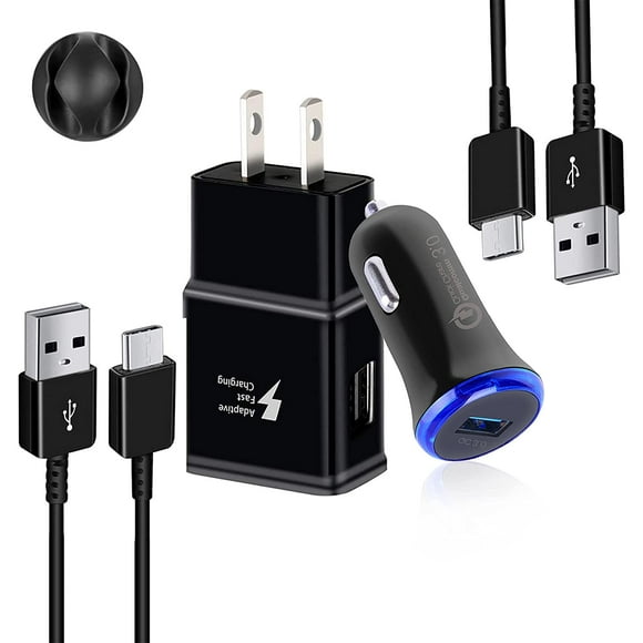 Adaptive Fast Car Charger Kit 5 Pack USB Type C Cable Wall Quick Rapid Charger Phone Tablet Fast Charging QC 3.0