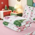 thumbnail image 5 of Manfei Winter Holiday Zipper Full Size Comforter Sets with Fitted Sheet and 2 Pillowcases,Festive Christmas Tree Zipper Bedding Set,Pink Reversible,4-Piece, 5 of 7